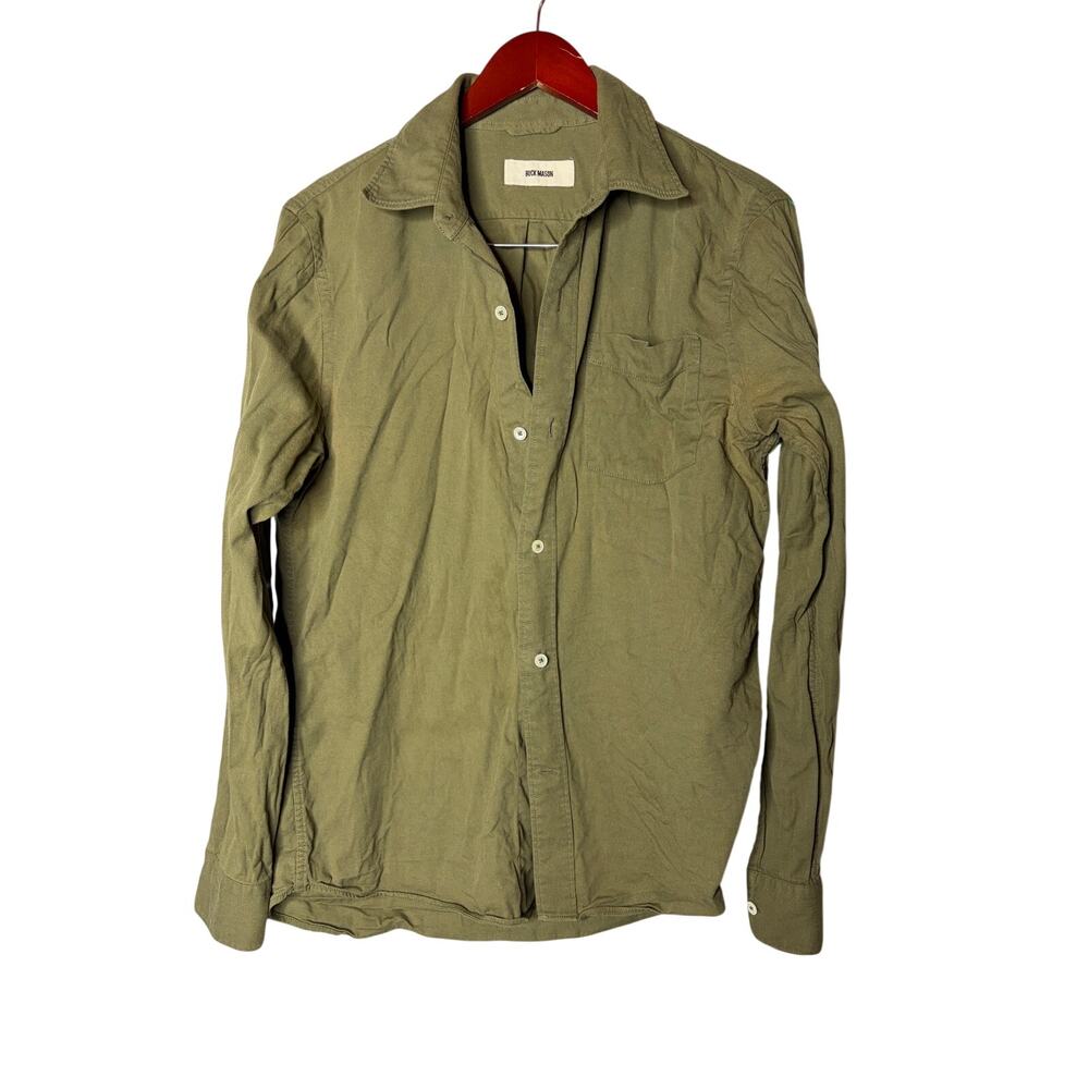 Buck Mason Olive green button down shirt sz M